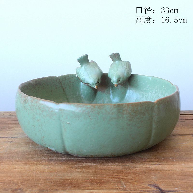 批发陶瓷大花盆水培土培花盆陶瓷  铜钱草花盆 浮莲盆3316