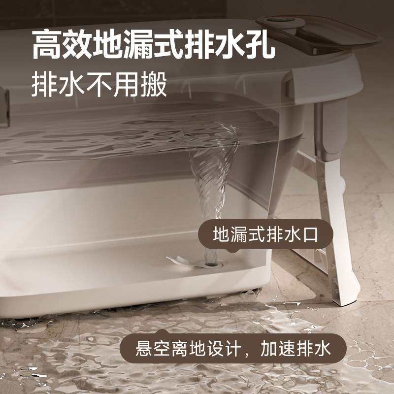 新款宝宝用折叠浴桶大号加厚家用浴室的用品洗澡感温桶专用 盆