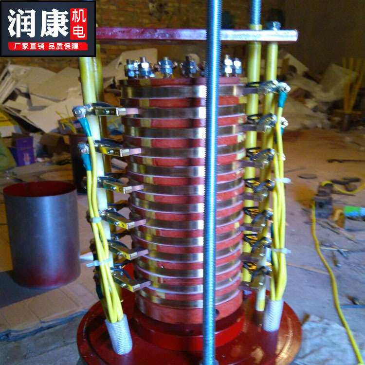 360度旋转导电接头中心集电环铜质电机配件旋转导电滑环河北润康
