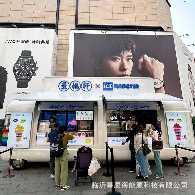 冰淇淋奶茶车商用可移动售卖车露营地欧式水吧网红双飞翼门咖啡车