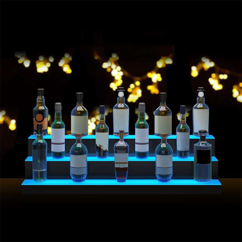 3层亚克力酒架家庭商业酒吧派对LED酒瓶展示柜照明酒吧瓶展示架