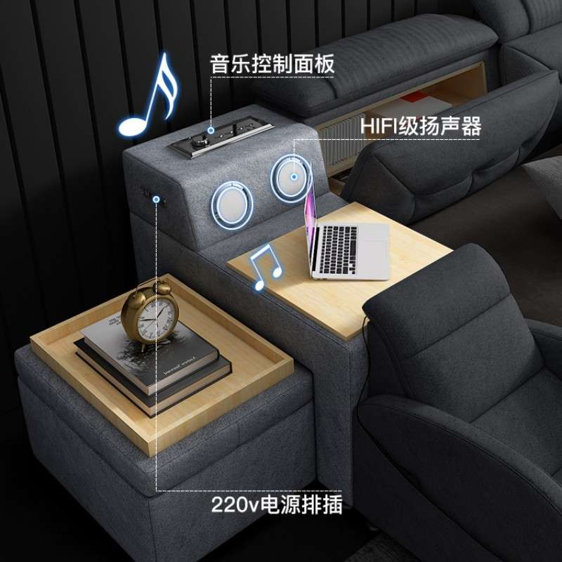 科技布床大户型主卧双人床 功能按摩婚床 现代简约榻榻米布艺床
