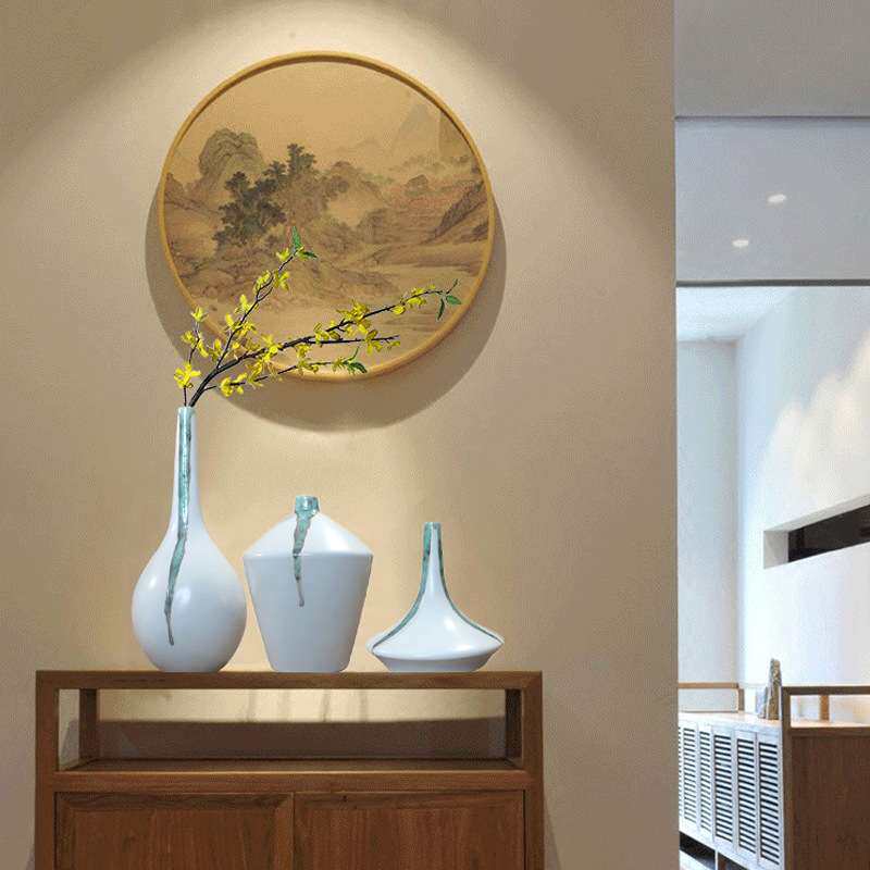 陶瓷花瓶插花小口新中式家居客厅电视柜装饰品摆件瓷瓶