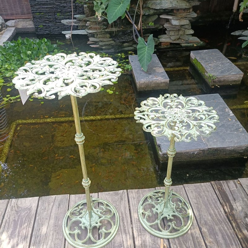 外贸欧式铸铁复古花盆底座托盘户外庭院花园抬高架花托花盘置物架
