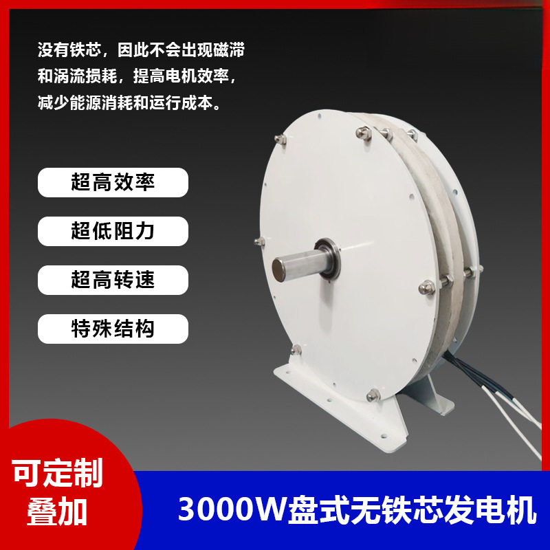 3000W永磁盘式无铁心发电机