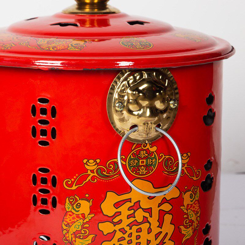 烧不黑烧金桶祭祀金元宝聚宝盆室外祭拜焚化炉烧纸化宝桶红色搪瓷