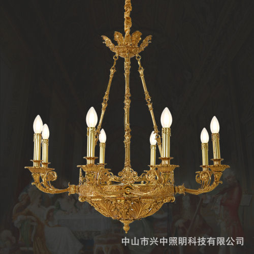 法式复古全铜吊灯欧式美式奢