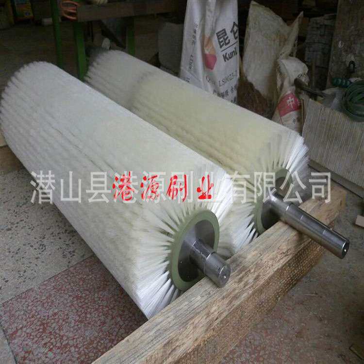 工业毛刷辊滚筒刷厂家销售小型尼龙丝刷除尘空心毛刷轮圆形圆柱刷