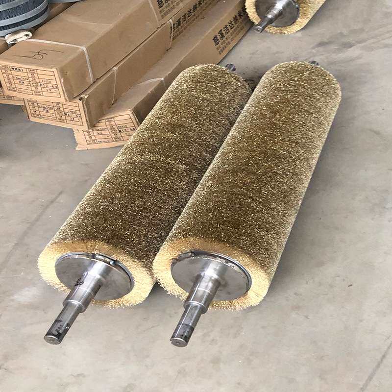 供应筛沙机筛网钢丝刷辊工业抛光除锈打磨镀铜毛刷辊金属拉丝刷辊