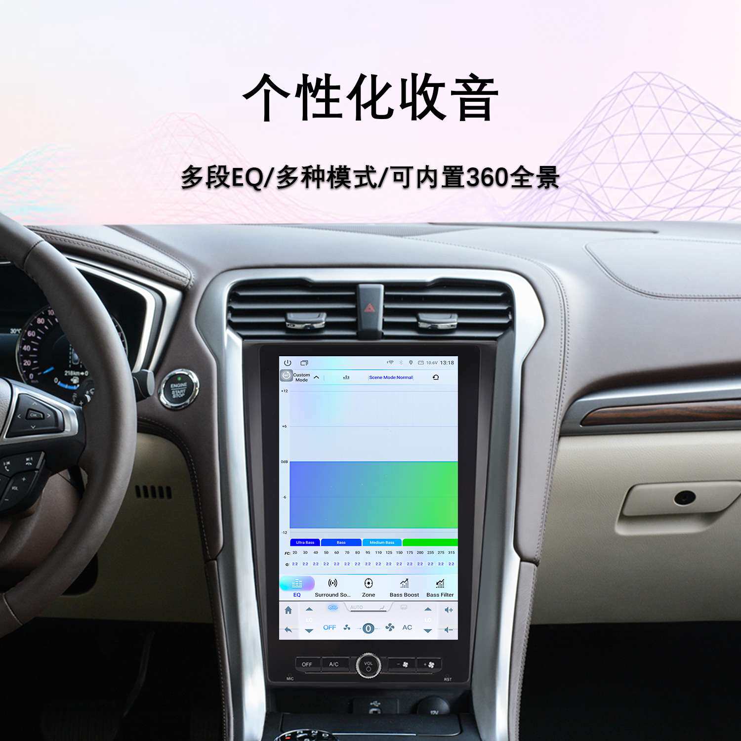 适用2013-2019福特蒙迪欧Mondeo安卓大竖屏Carplay车载导航一体机