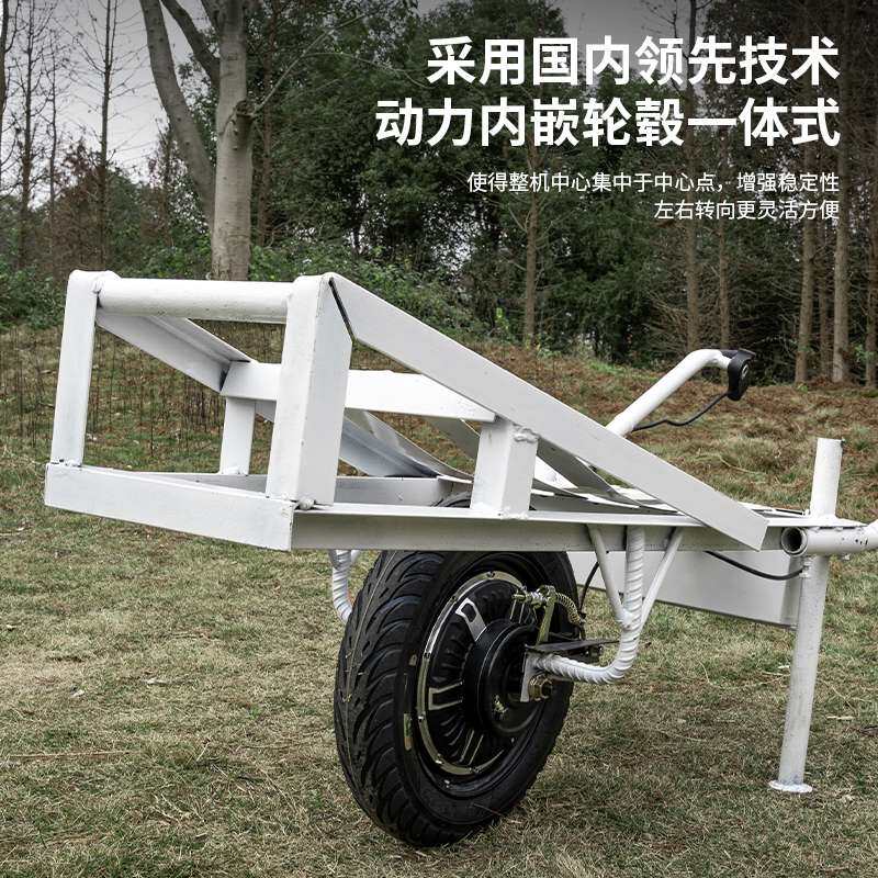电动独轮运输车加厚农用平板车带刹车载重手推车山路搬运鸡公车