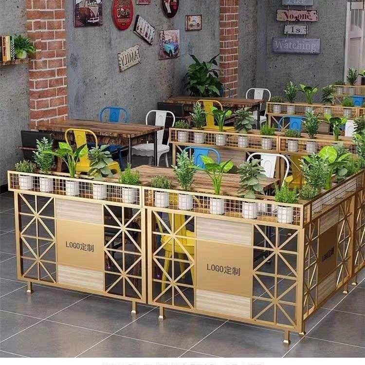 铁艺屏风半截酒吧绿植隔断过道装饰餐厅围栏花架饭店火锅卡座护栏