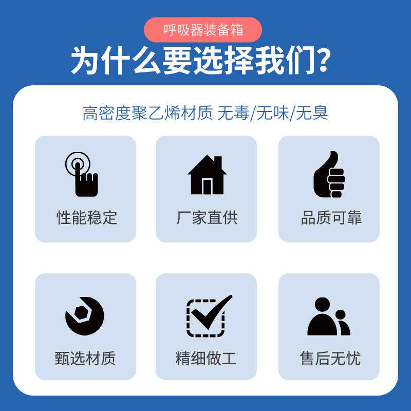 正压式空气呼吸器手提塑料箱呼吸器配件工具箱6.8L面罩钢瓶收纳箱