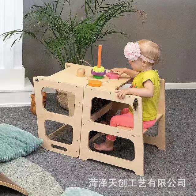 单人木质宝宝三合一可折叠儿童浴室凳实木攀爬架凳子可折叠儿童凳