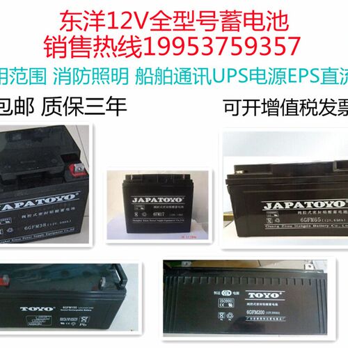 TOYO东洋蓄电池12V7AH17A24A38A40A50A65A100A120A150A太阳能消防