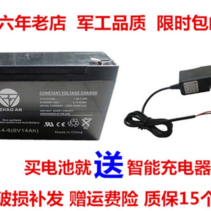 6V14AH蓄电池童车儿童电动车电瓶车玩具车6伏电瓶大容量送充电器