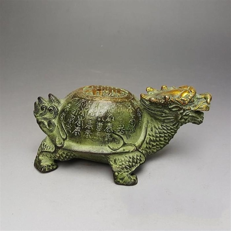 古玩收藏l风水铜器铜工艺品l精工铜龟l百寿龟l长寿龟龙龟铜器摆件