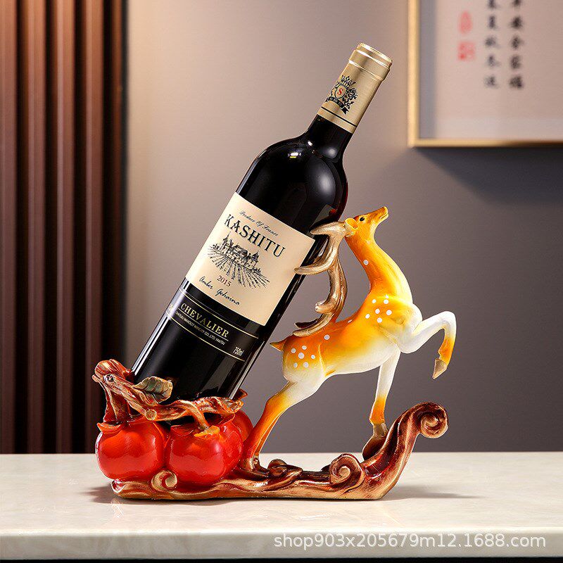 鹿酒架摆件新中式红酒托创意招财客厅电视柜玄关酒柜装饰高档
