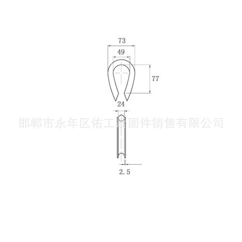 鸡心环钢丝绳套环保护环三角环扣三角圈丝绳套环标准环保