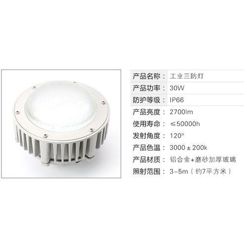 防爆灯LED  FGVl6207-LED50LED三防工厂灯平台灯工业照明灯具现货
