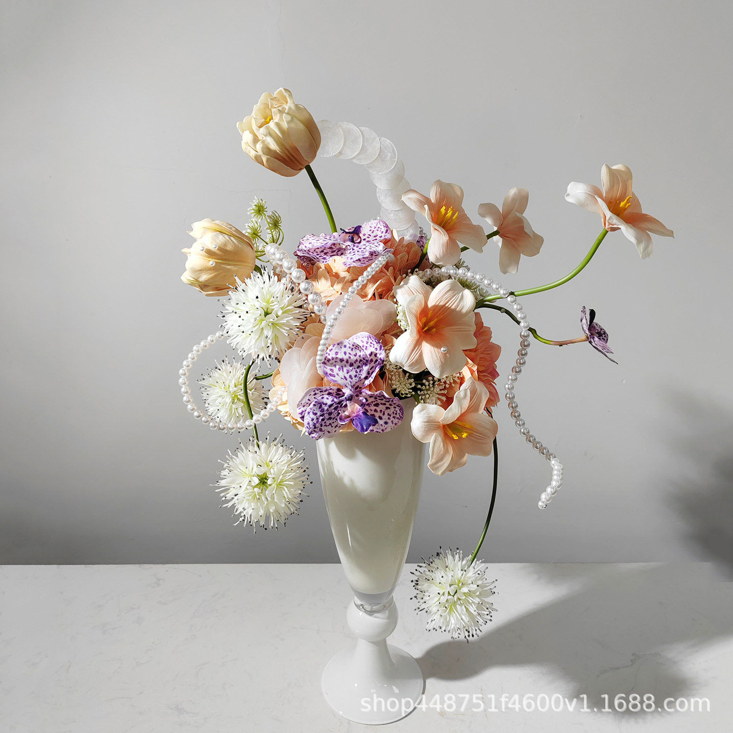 现代仿真花假花摆设轻奢花束客厅花艺装饰品软装摆件桌面花瓶插花