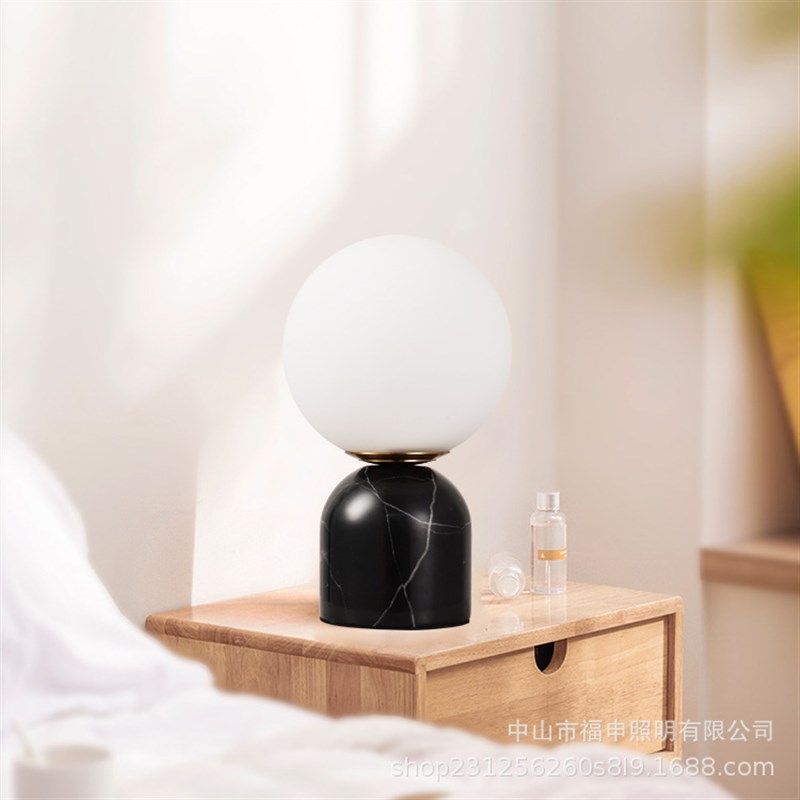 简约创意大理石客厅小台灯 艺术儿童房床头卧室书房样板房台灯