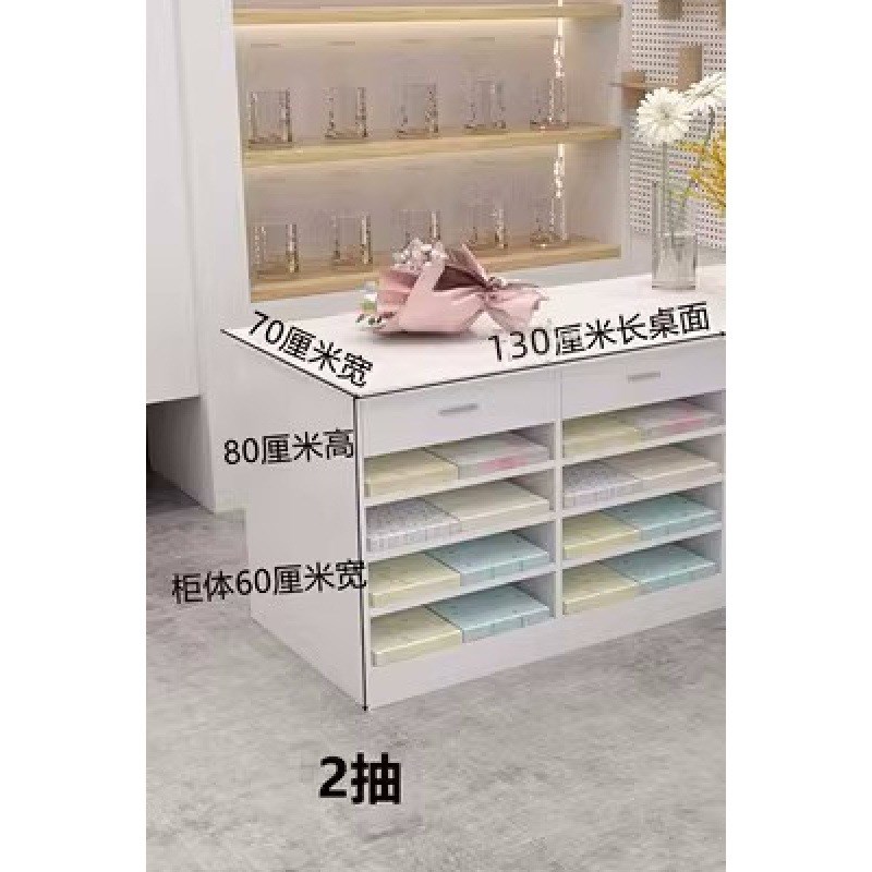 多功能操作台插花展示台包装纸收纳E柜鲜花店花架抽屉式工作台桌