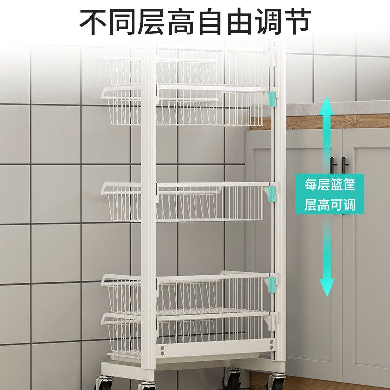 厨房置物架收纳太空铝多层落地靠墙放F东西的水果篮子沙发旁书架