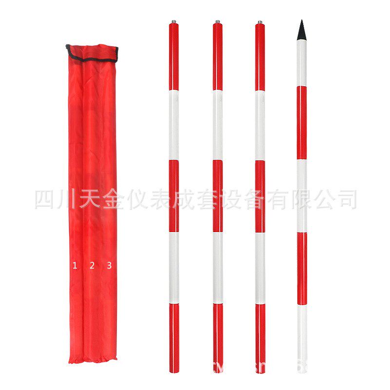 测量用花杆2米/3米/5米标杆测量尺工程测绘花杆标尺标杆红白标杆