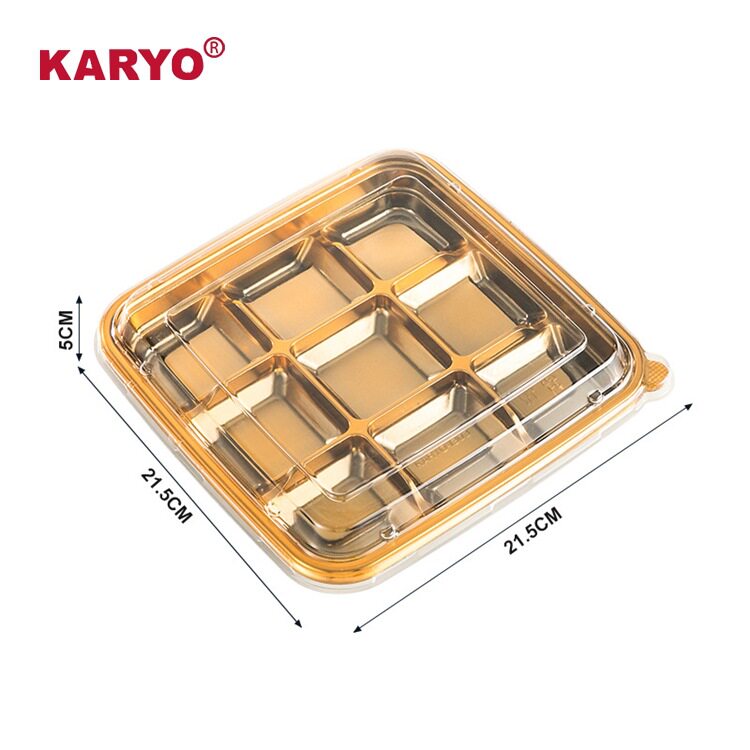 KY1303透明塑料泡芙打包盒肉松小贝分隔盒九宫格雪媚娘甜点包装盒