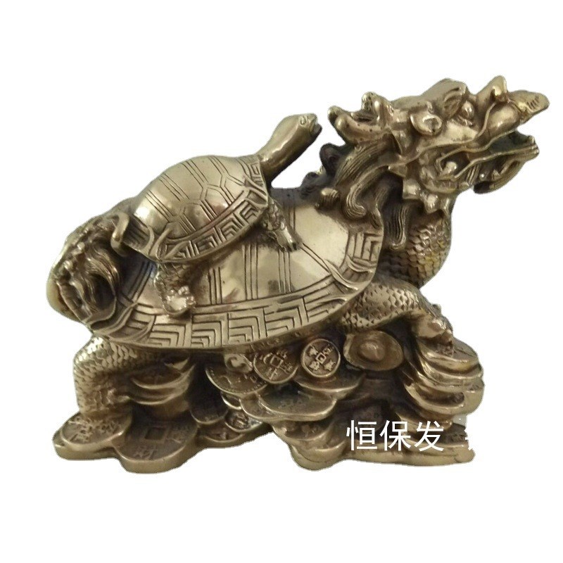 供应铜雕c龙龟摆件母子纯铜龙龟工艺品铜器铸造河北