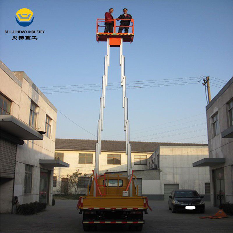 市政路灯安装维护高o空作业车后斗桅杆升降梯车载式铝合金升降机