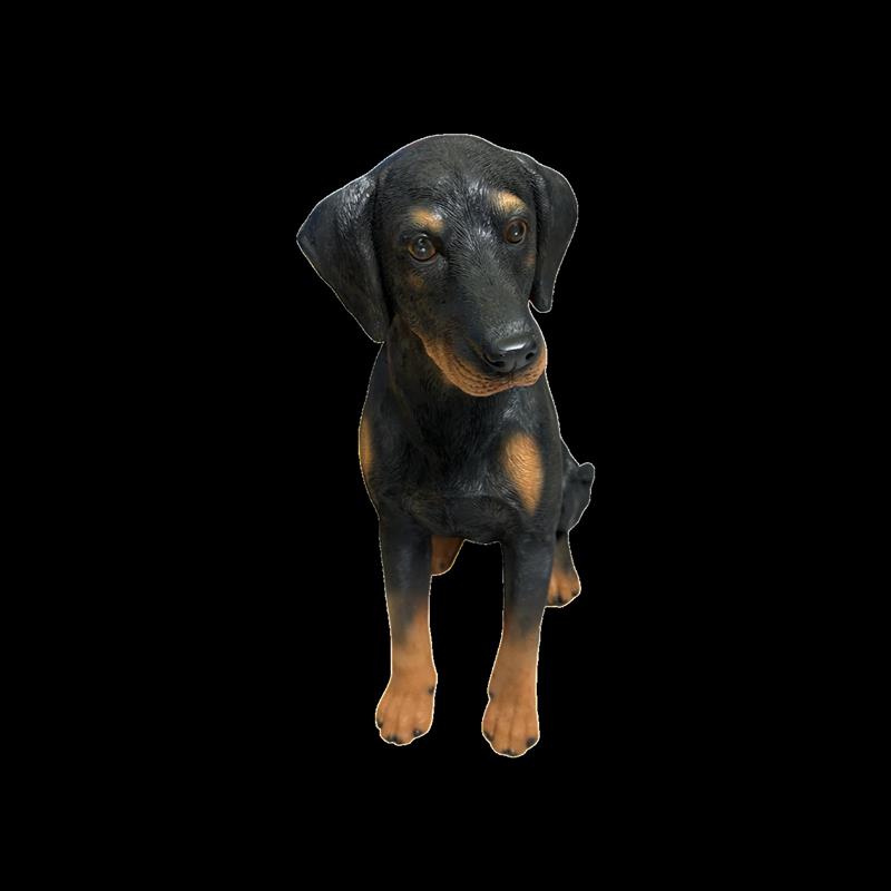户外庭院装饰罗威纳犬花园园艺仿真狗摆件园林动物树脂工艺品