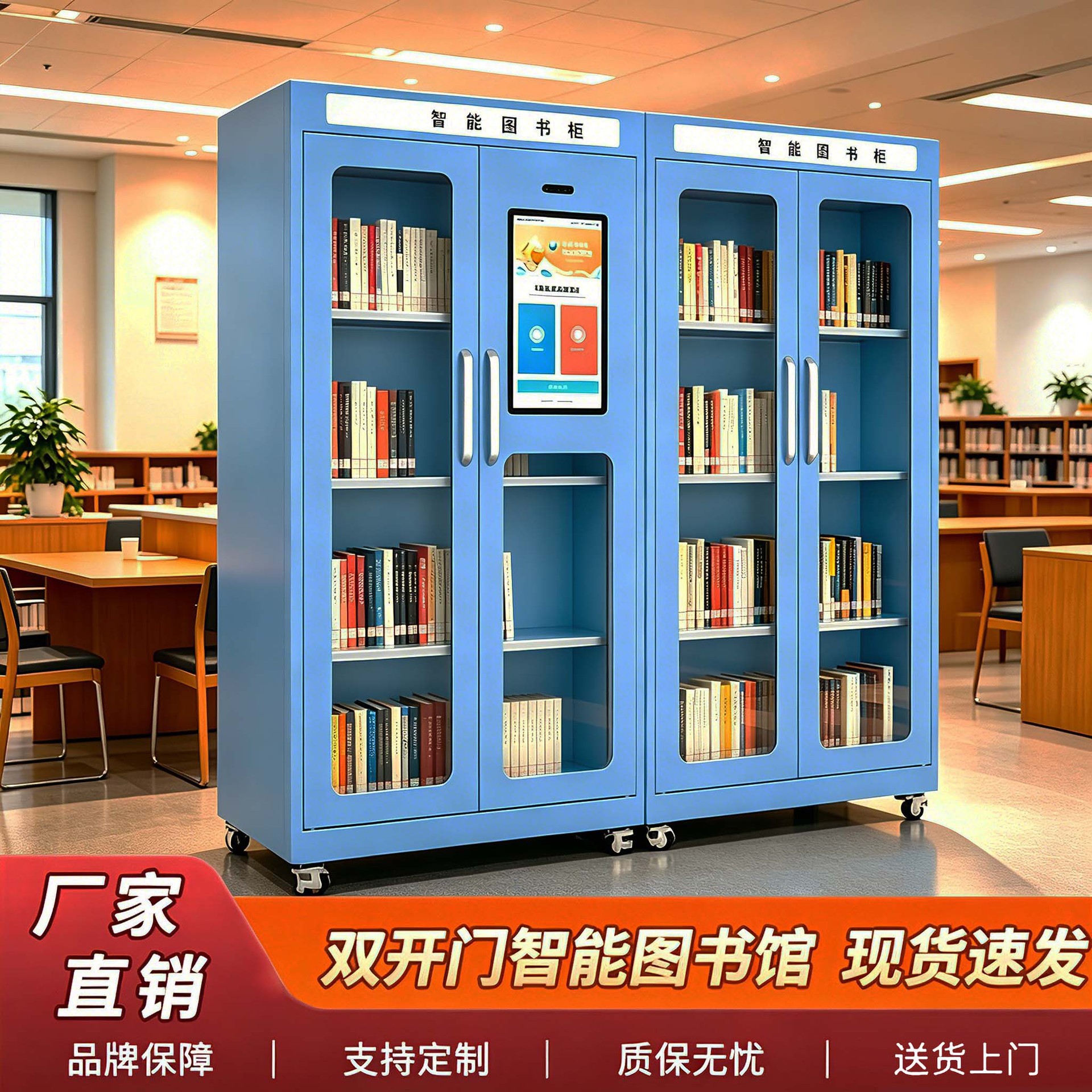 RFID智能图书柜共享微型图书馆自助盘点借还图书柜钣金代加工工厂