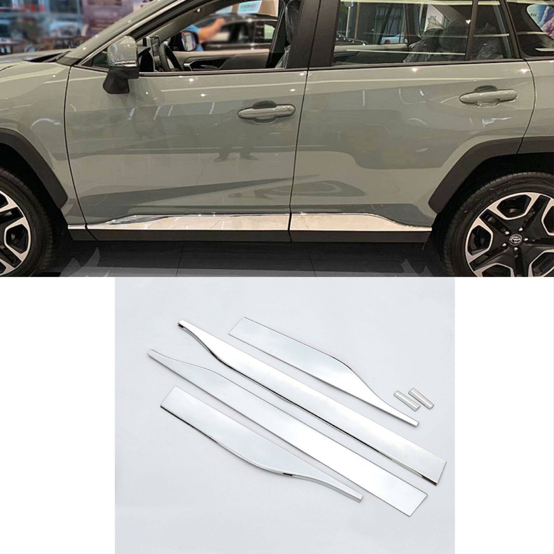 适用于19款RAV4改装专用门边条装饰ABS电镀防撞防刮亮条贴片