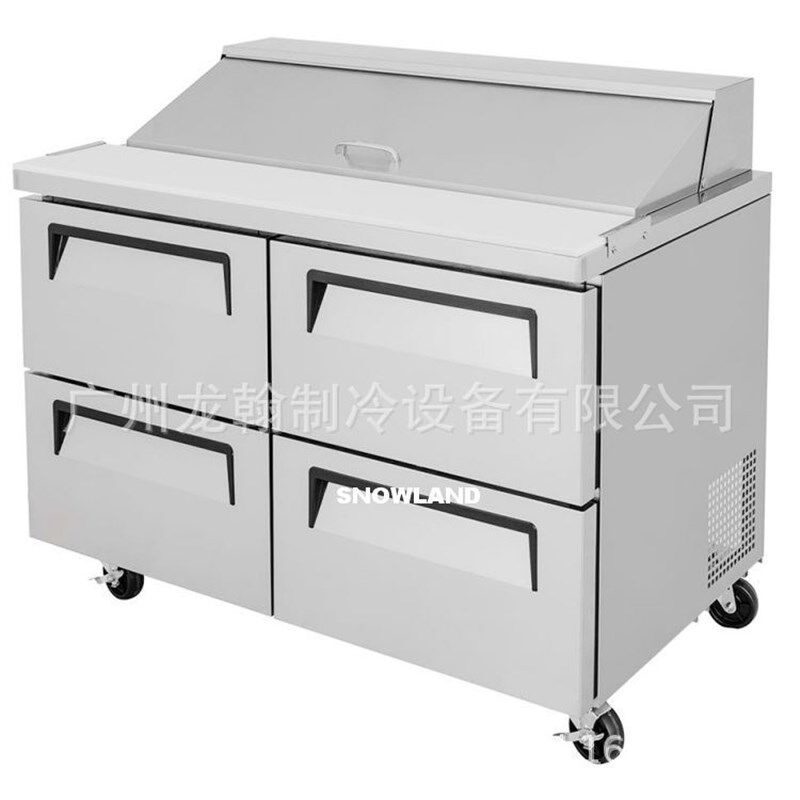 美式三文治披萨j凉菜沙拉台冷藏工作台材料展示柜不锈钢带4抽屉
