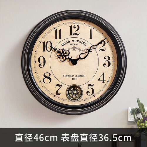 VD0A2023新款复古欧式挂钟轻奢客厅L简约挂墙钟表现代美式时钟