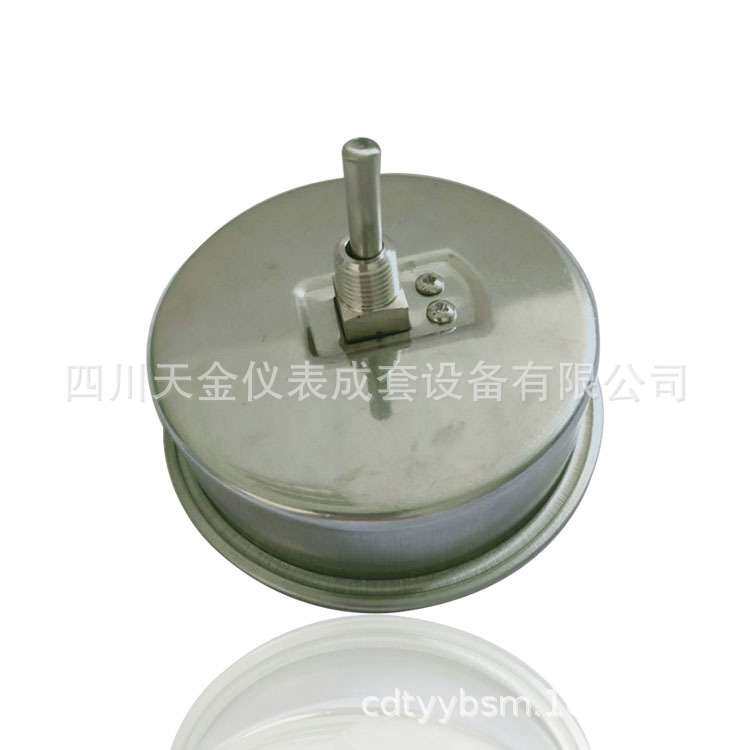 温压表WY-80Z/100Z水暖测温表轴向温压表不锈钢温度压力一体表