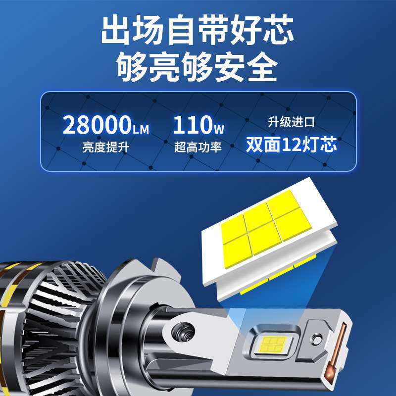 跨境爆款LED汽车前大灯改装配件h1 h4 H11 9005大功率汽车led车灯