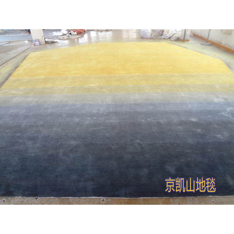 现代简约黄色混色渐变中式大厅接待室贵宾室会议室满铺地毯售楼部