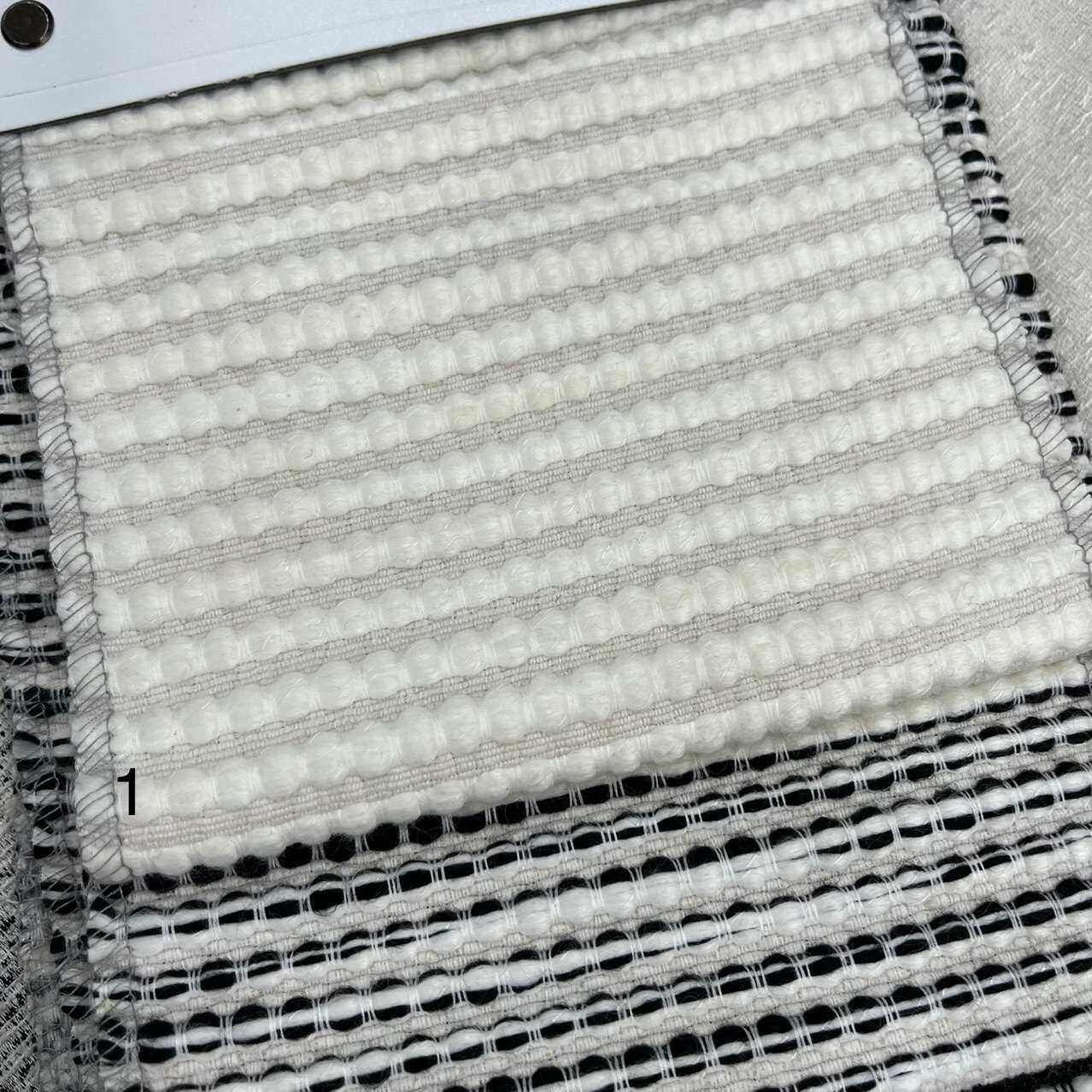 黑白条纹面料抱枕布料加厚编织雪尼尔条纹黑色布料白色条纹抱枕布
