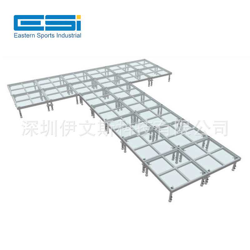铝合金拼装舞台 婚礼走秀活动有机玻璃舞台 glass stage 移动舞台