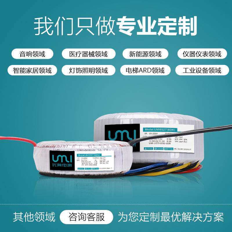 UMI优美HIFI前级专用环形变压器 低漏磁卡拉OK音响电源环牛全铜线