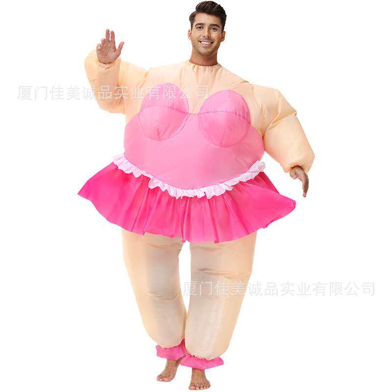 跨境倒立小丑充气服大胖子年会搞笑演出活动芭蕾小丑服装表演派对