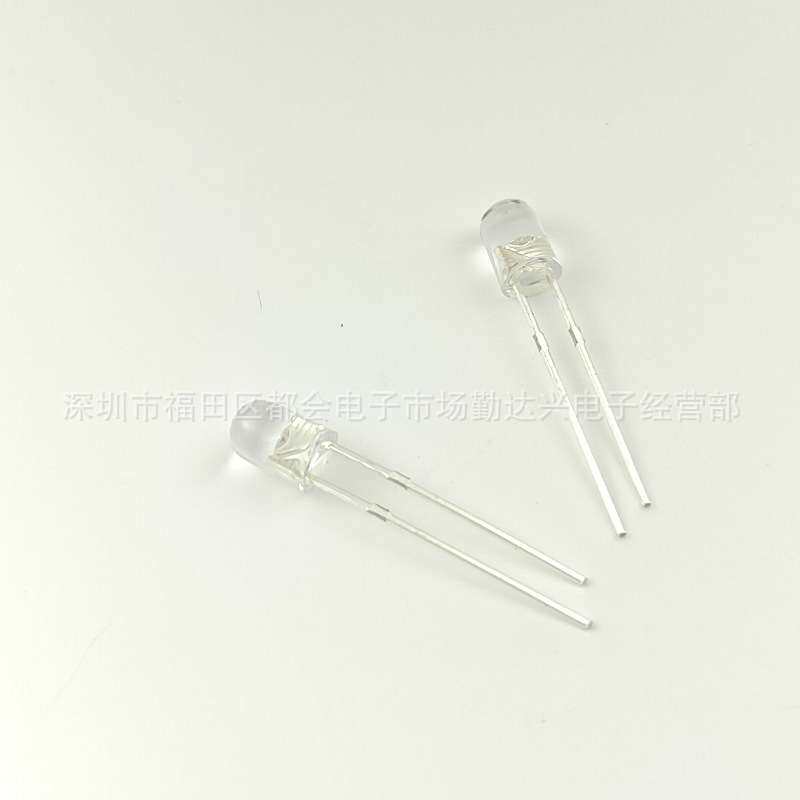 4mm白发蓝 耐高温 F4蓝灯圆头透明白发蓝高亮led直插式发光二极管