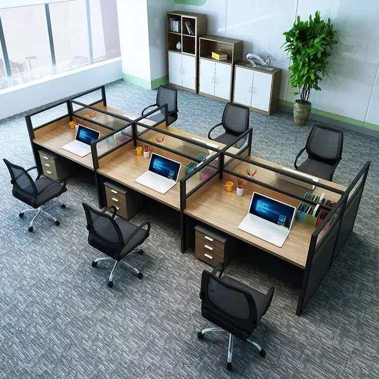 广州办公家具 屏风办公桌简约现代4/6人职员办公桌卡座卡位