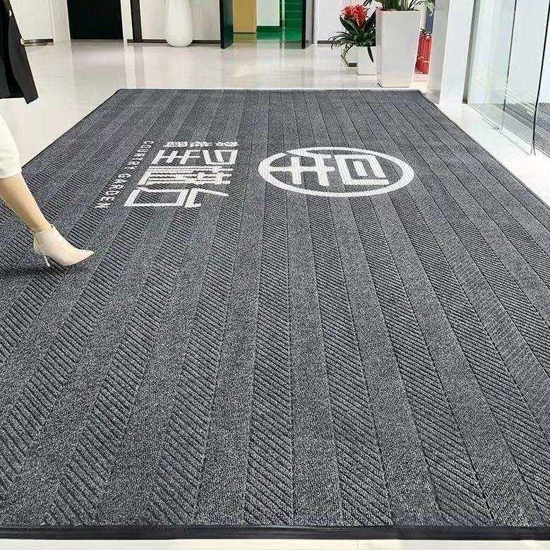 商用轮胎纹车轮毯酒店大堂进门防滑除尘刮土脚垫户外门口logo地垫