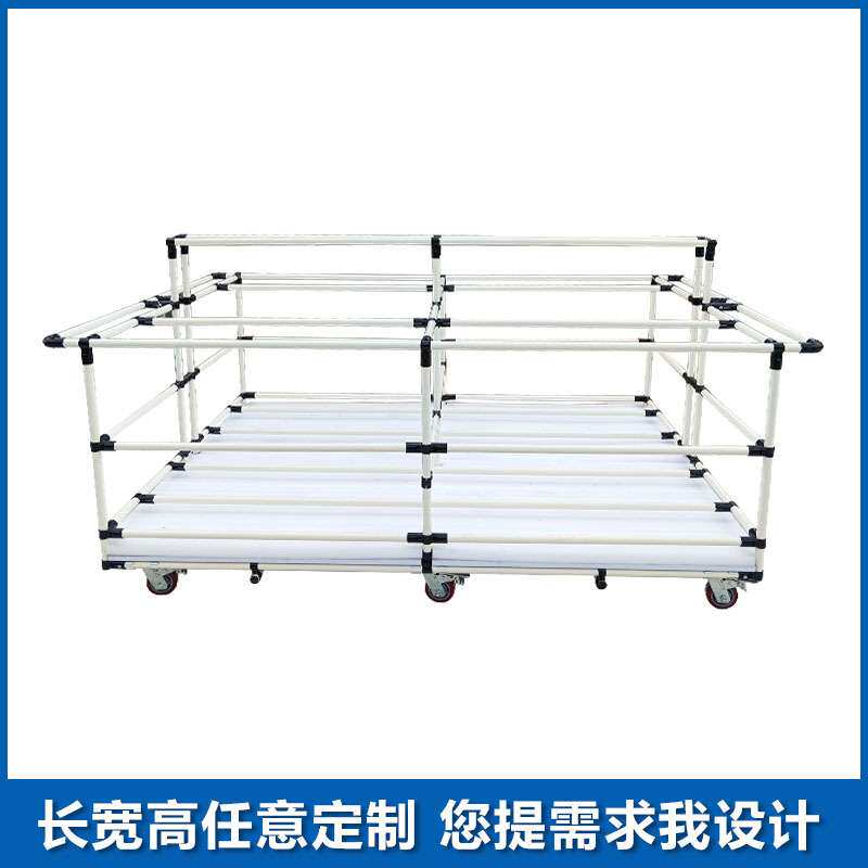 精益管推车货架料架可移动推拉物料周转车流水线分拣移动工作台车