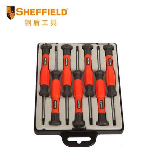 SHEFFIELD/钢盾7件精密螺丝套装维修微型一字十字起子S037008