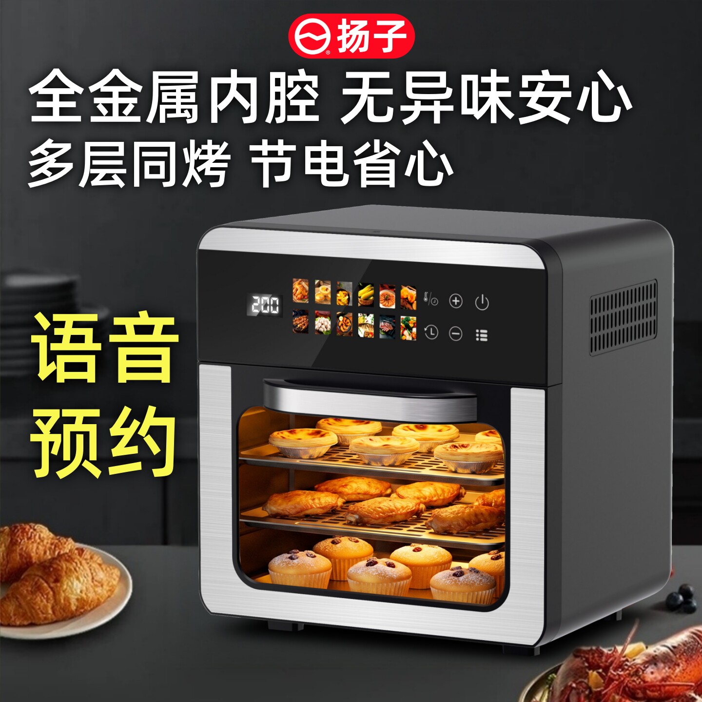 扬子2026新款家用风炉烤箱小型空气电炸锅蒸箱微波炉三四合一体机